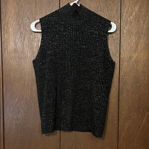 Karen Scott Black Sleeveless Top sparkle design Women’s Medium